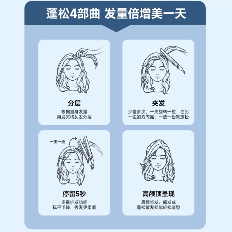 奥克斯迷你玉米烫夹板玉米夹须蓬松发根垫头发高颅顶神器卷发棒女