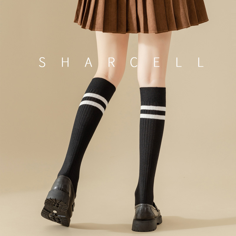 小腿袜女秋冬款日系jk长筒袜显瘦半截长腿中筒高筒及膝条纹长袜,淘宝优惠券,粉丝福利购,淘宝优惠卷