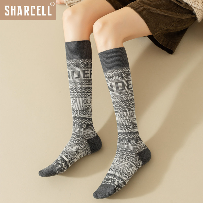 小腿袜女秋冬设计感黑色显瘦及膝复古长袜中筒半腿学院风长筒袜,淘宝优惠券,粉丝福利购,淘宝优惠卷