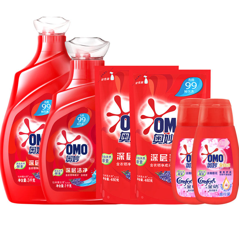 奥妙促销组合装薰衣草香味批洗衣液 金信居家日用常规洗衣液