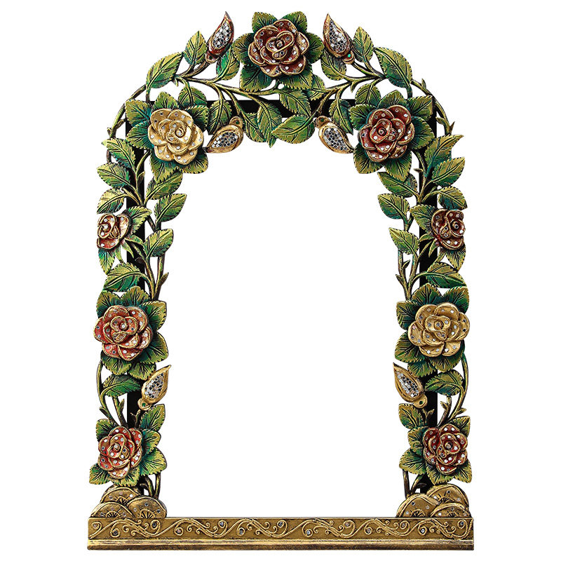 异丽实木挂件创意墙饰浴室梳妆台镜子壁挂玄关镜化妆穿衣镜框画框