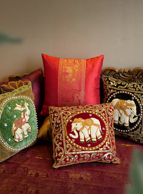 东南风格布艺泰国手工刺绣大象
