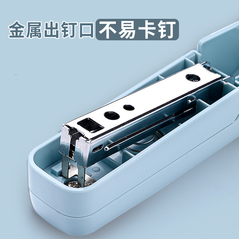 Rotatable stapler for students, can be used to order 25 pieces of office and business white-collar academic materials, 360-degree rotation, multi-functional, large, thick, not easy to jam, macaron color, press, labor-saving binding supplies