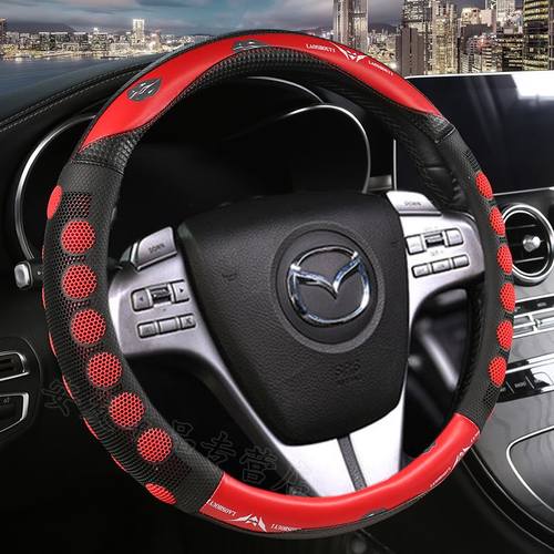 适用于马自达3昂克赛拉方向盘套CX-4 CX5阿特兹CX30皮革免缝四季 - 图1
