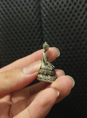 白铜鎏银药师佛小佛像供奉祈福摆件