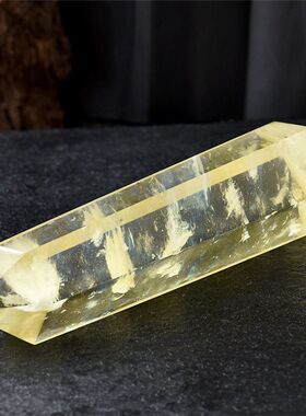 精品黄水晶柱居家客厅玄关摆件手工打磨新年送礼佳品