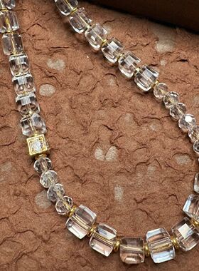 白乐渝华饰阁原创《冰晶》串珠冰块白水晶小众设计手机链配饰