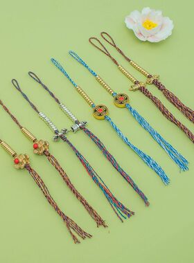 藏式降魔杵金刚杵配饰品卡子文玩黄铜藏银手串手链星月菩提小配件