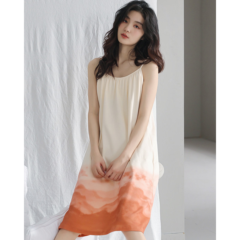 夏季纯棉无袖居家裙长款可爱睡裙 芬颜睡裙