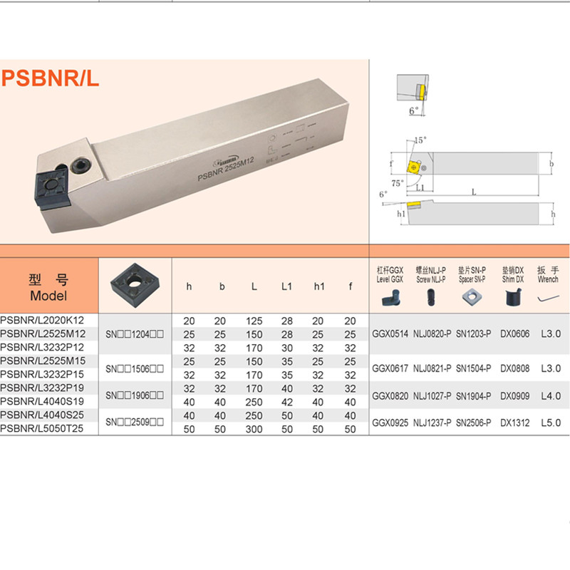 悍狮霸数控杠杆式P型外圆车刀杆PSBNR4040S25重切削车床刀具-图2