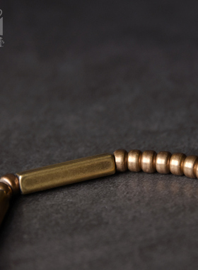 曲尾花原创复古金属男女珠子手链