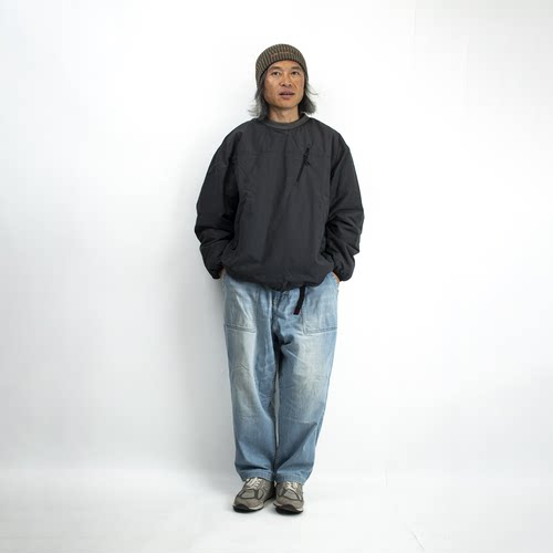 DOOITT#HAVEOFFDUTY韩国产不规则兜袋宽松休闲轻薄中棉圆领套头衫 - 图0