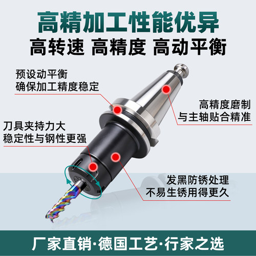 BT304050数控刀柄CNC加工中心ER1620253240高精度动平衡刀柄 - 图2