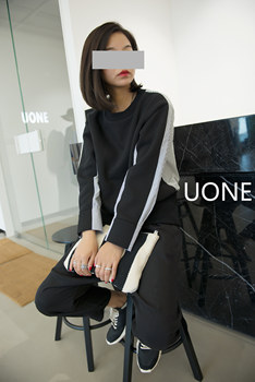 UONE custom-made super stylish spliced ​​sweatshirt sweatshirt, casual and versatile street style, ກະທັດຮັດ, ສະດວກສະບາຍແລະວ່າງ, ແບບ trendy ຂອງແມ່ຍິງ