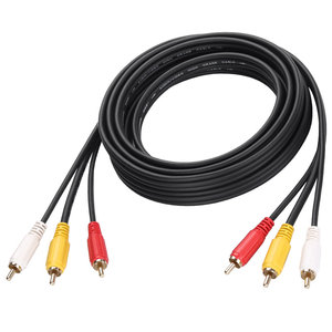 秋叶原三对三莲花线dvd电视机连接高清红黄白三色3对3rca视频AV线