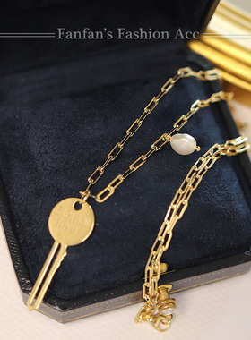 高级925银镀金ins风气质长款颈饰