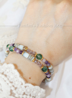 天然石水晶串珠女式项链