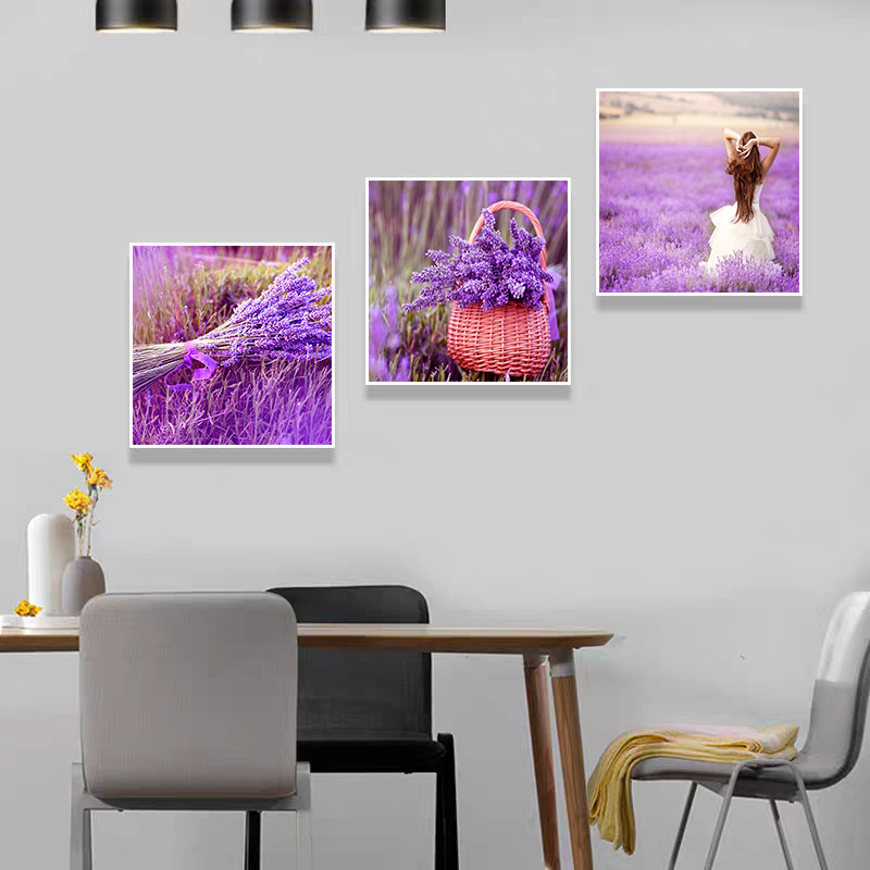 客厅装饰画现代简约三联画沙发背景墙画壁画卧室画壁画薰衣草挂画,淘宝优惠券,粉丝福利购,淘宝优惠卷