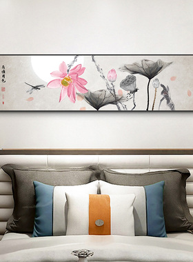 酒店民宿床头装饰画新中式主卧室房间背景墙壁画宾馆客房花鸟挂画
