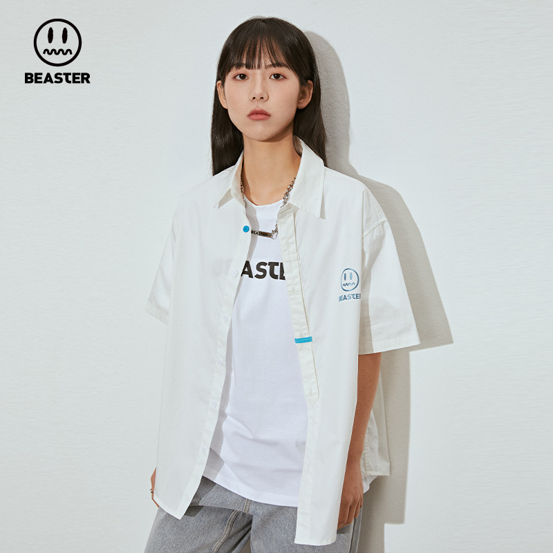 beaster经典鬼脸小恶魔美式潮衬衫 beaster衬衫