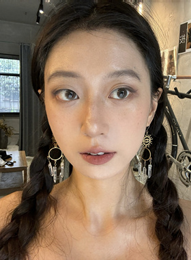 流苏纯手工耳环水晶波西米亚耳饰