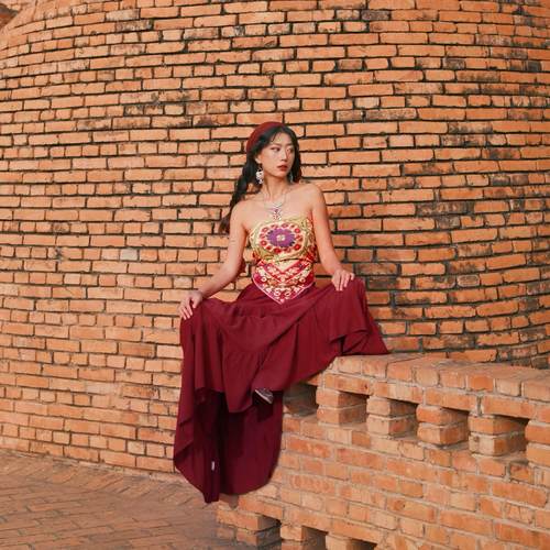 猫之旅店 波西米亚风印花抹胸上衣女显瘦百搭度假风背心8色可选 - 图1