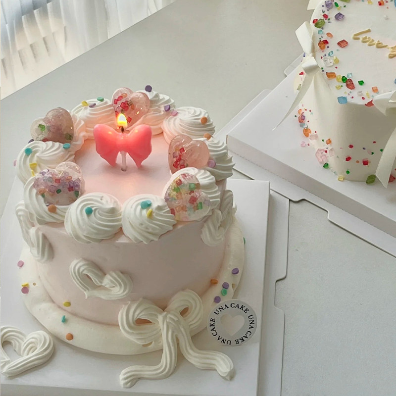 214情人节蛋糕装饰糖珠缤纷钻石糖宝石彩砂糖网红蝴蝶结蜡烛插件