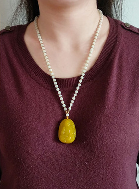 黄龙玉属牛虎男女虚空藏菩萨吊坠