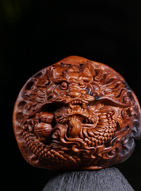 雷击枣木雕龙核桃手球文玩保健球雕刻核桃龙纹雕刻木作送老人礼品