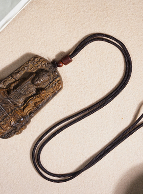 沉香木雕刻八大守护神平安牌吊坠木质佛像吊坠生肖牌挂件文玩项链