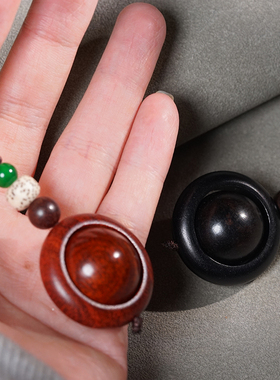 檀木原木运转珠汽车钥匙扣挂件红木实心吊坠民族风创意木挂饰品