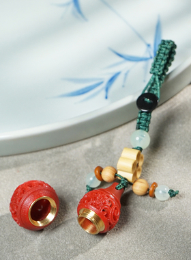 玄同合成朱砂小葫芦福禄挂件脖挂挂饰新中式包包钥匙扣文玩吊坠