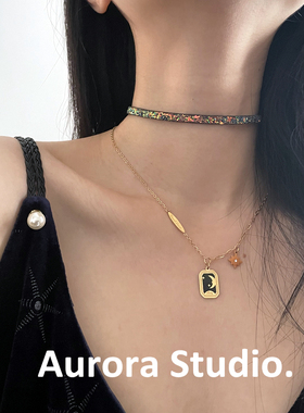 美人鱼の鳞光i原创闪亮bling项圈