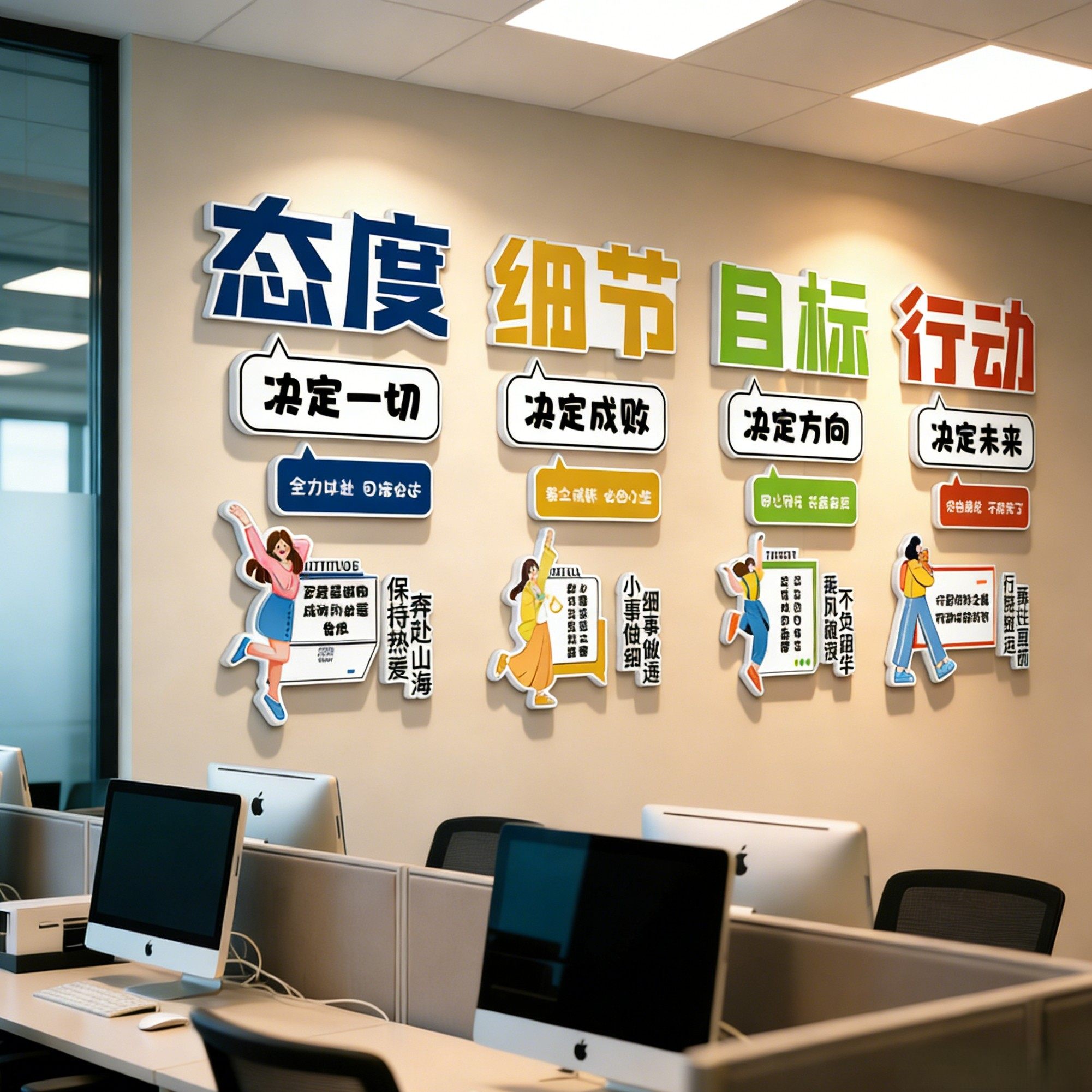 企业文化墙面装饰办公室氛围布置前台公司进门形象墙贴纸励志标语,淘宝优惠券,粉丝福利购,淘宝优惠卷