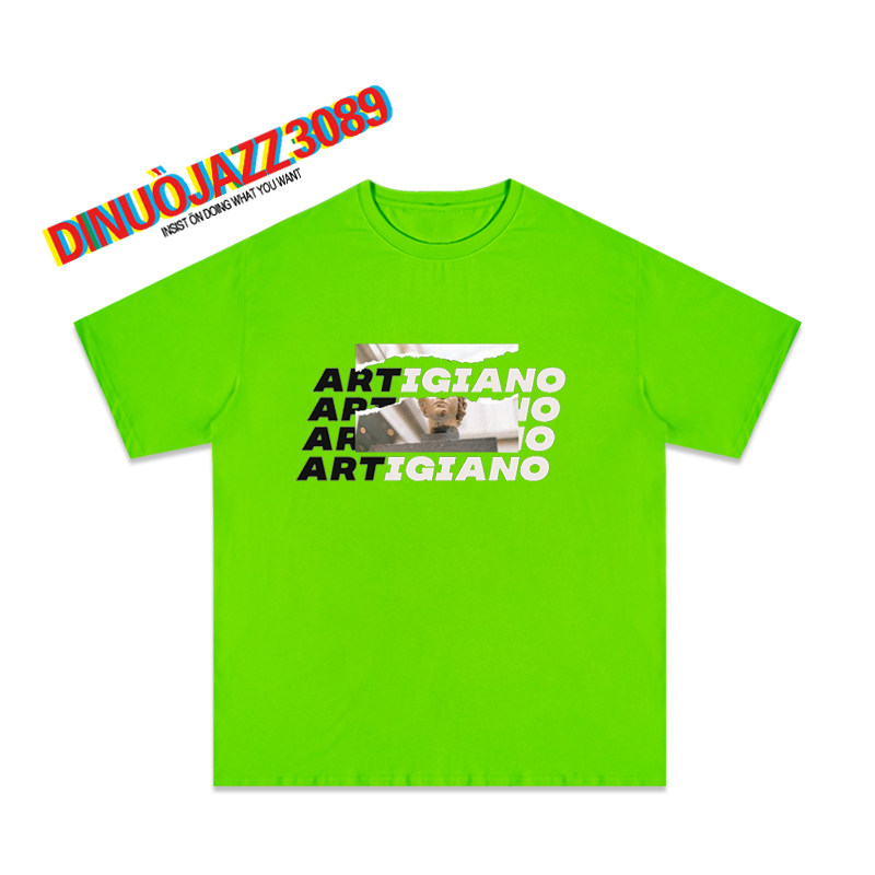 david大卫人像印花拼接短袖风t恤 迪诺爵士T恤