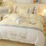 Удерживающий тепло комплект, светлая демисезонная простыня, скандинавский стиль, простой и элегантный дизайн, 4 предмета, с вышивкой, широкая цветовая палитра, постельные принадлежности