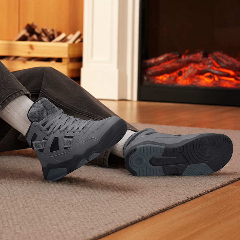 型燃 361高帮板鞋男鞋2026冬季休闲鞋加绒鞋革面保暖二棉鞋运动鞋,淘宝优惠券,粉丝福利购,淘宝优惠卷