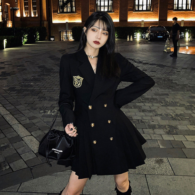 山本风学院西装裙2021春秋小连衣裙 朵瑜熙服饰连衣裙