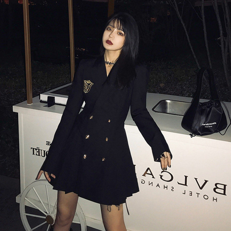 山本风学院西装裙2021春秋小连衣裙 朵瑜熙服饰连衣裙