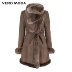 Vero Moda mùa đông da cừu cáo lông thỏ lông khâu da | 318428518 - Quần áo da