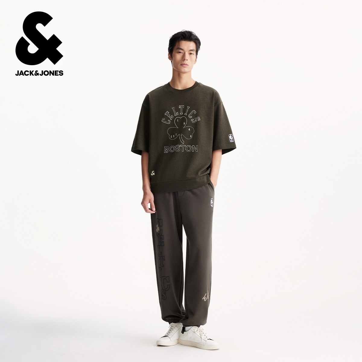 杰克琼斯男装冬短袖T恤内搭时尚百搭潮流NBA联名款刺绣男款,淘宝优惠券,粉丝福利购,淘宝优惠卷