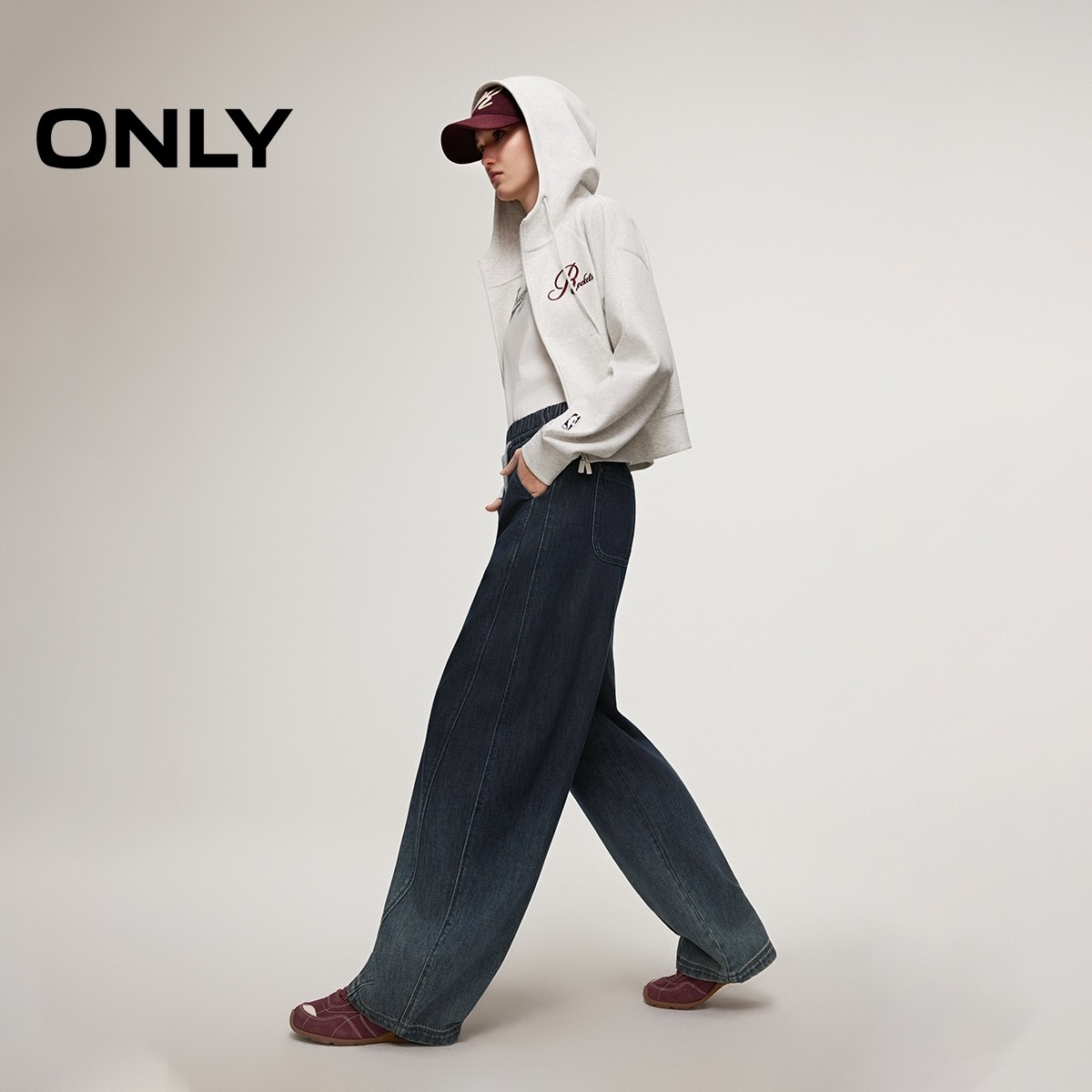 ONLY2025冬季新款弹力抽绳腰头香蕉裤长裤牛仔裤女|125432089,淘宝优惠券,粉丝福利购,淘宝优惠卷