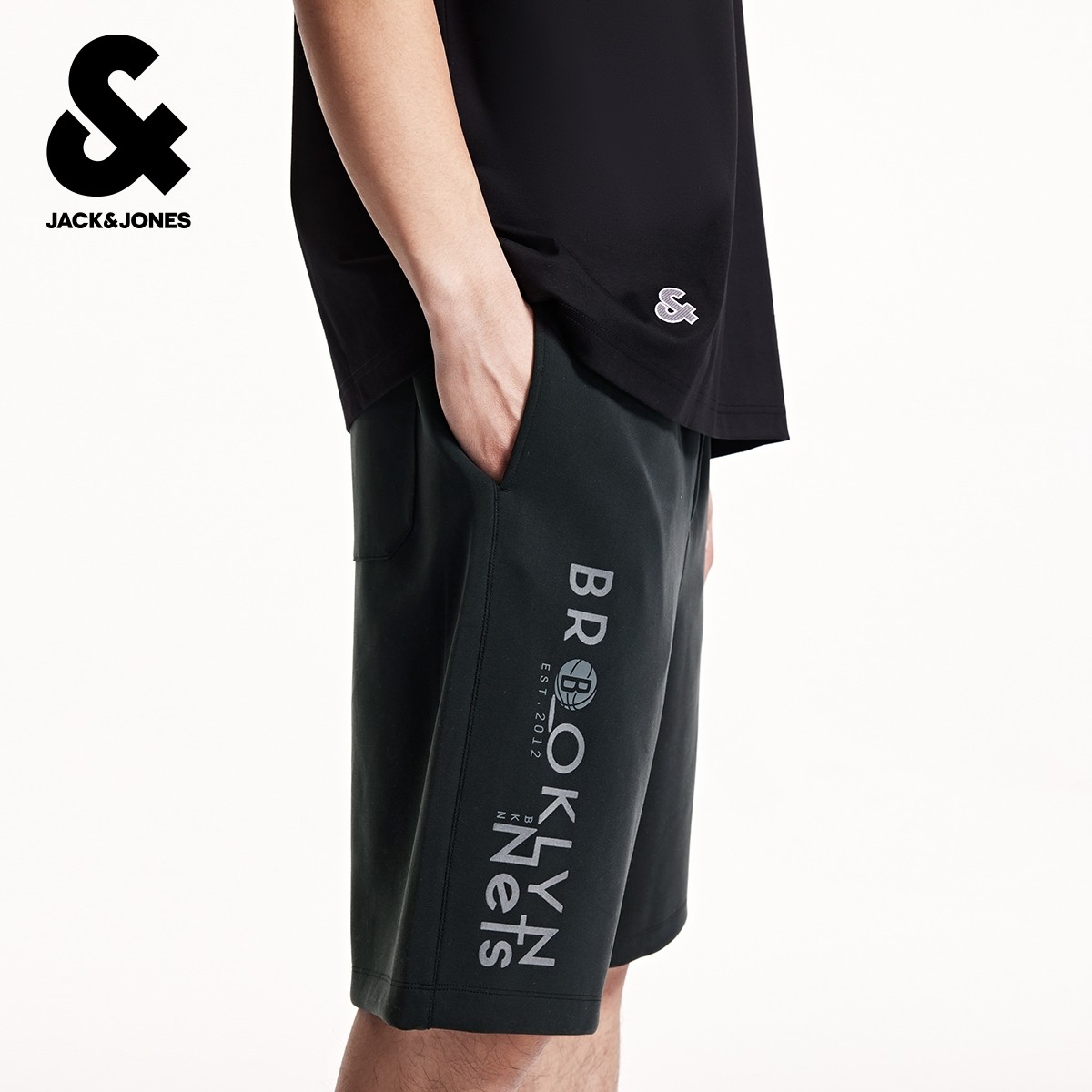 杰克琼斯男装NBA联名款冬新款布鲁克林篮网队植绒字母休闲短裤,淘宝优惠券,粉丝福利购,淘宝优惠卷