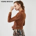 Vero Moda da lộn da lợn ve áo da ngắn | 319310545 - Quần áo da Quần áo da