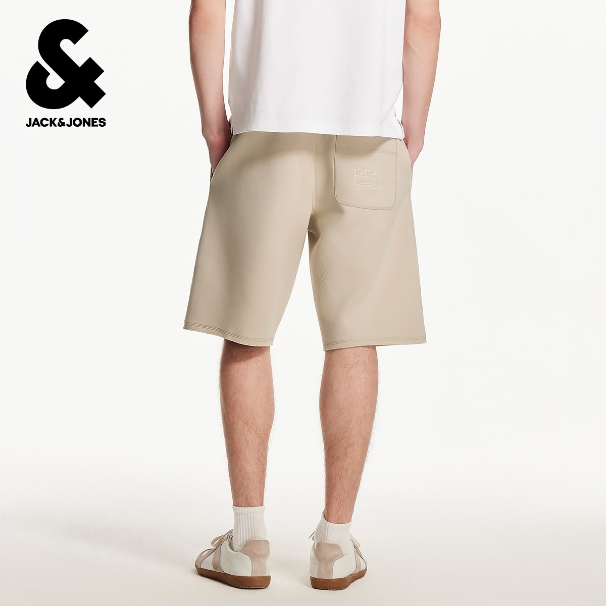 杰克琼斯男装冬新款潮时尚百搭纯色字母刺绣抽绳腰宽松休闲短裤,淘宝优惠券,粉丝福利购,淘宝优惠卷