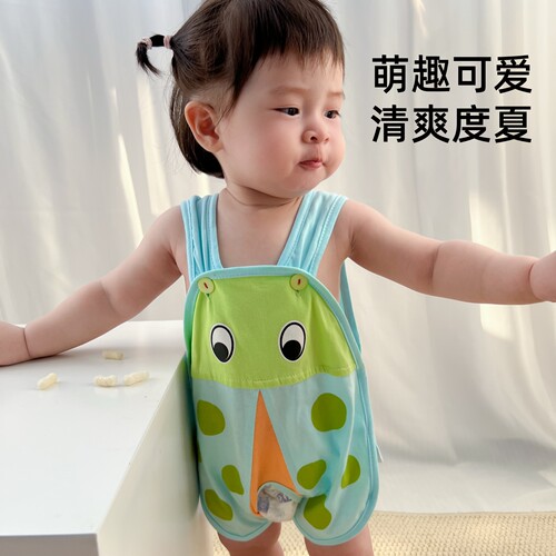 幼儿婴儿琵琶连体衣夏季开档西瓜衣服宝宝男宝a类纯棉薄款哈衣 - 图3