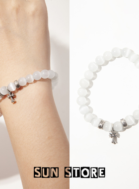 天然猫眼石925银十字架