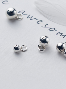 diy纯银光面铃铛饰品挂件手串