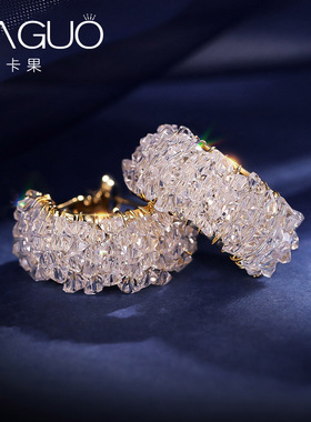 轻奢小众C型耳圈2021新款潮耳环女日韩秋冬高级感耳钉冷淡风耳饰