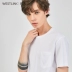 Tây nam diện xuân 2019 cotton mới đơn giản giản dị chạm đáy áo thun nam tay ngắn hoang dã mùa hè 10192049 - Áo phông ngắn áo thun unisex Áo phông ngắn